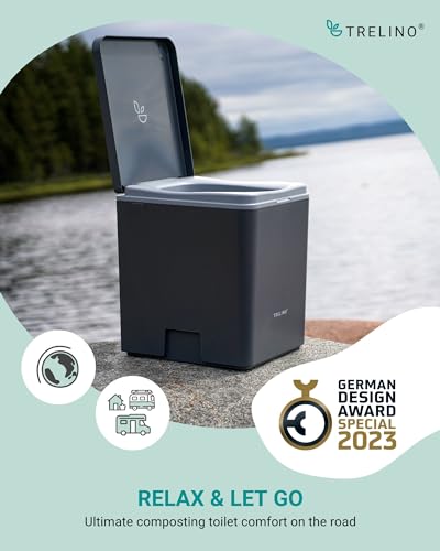 TRELINO Evo L Anthracite, 33 x 39 x 43 cm, Composting Toilet, Portable Composting Toilet for Camping and Outdoor, Odourless, 2 x 10L Capacity - Image 2