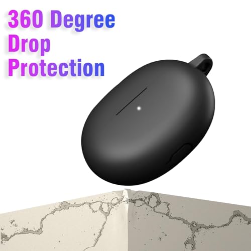 LIRAMARK Silicone Cover Case with Carbiner Compatible with Realmi Buds Air 6 (Black) 2 41Wdk2c+tSL
