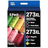 Wiseta 273 273XL Ink Cartridges Remanufactured Replacement for Epson 273XL Ink Cartridges to Use with Epson XP-520 XP-600 XP-610 XP-620 XP-800 XP-810 XP-8200 Printer(5 Pack)