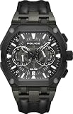 Police Chronograph Gents Wrist Watch Shield Black Leather Strap