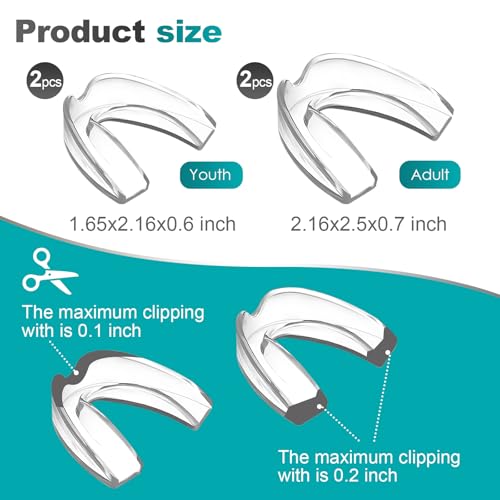 4 Stück Knirscherschiene Für Nacht, Transparente Zahnschiene, Reduziert nächtliches Knirschen, Schnarchstopper Zähne, Sanftes Tragegefühl, Für zu Hause und Reisen