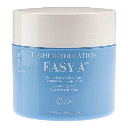 Easy A Exfoliating Pads w/Glycolic Acid, 60 Pads, Pads Feature Glycolic Acid to Remove Dead Skin Cells and Minimize the Look of Pores by Higher Education Skincare