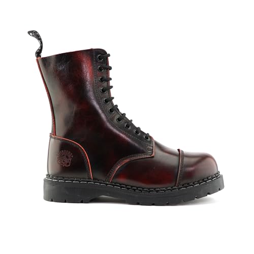 Grinders Unisex Wine Stag ACS Leather Steel Toe Cap Lace Up Boots