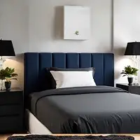 Cabeceira Estofada Modular Cama Casal Padrao 1,60mX45cm Módulos Adesivos (Azul)