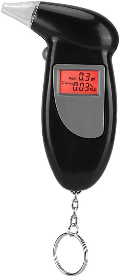 True Sense Portable Digital LCD Display Breath Alcohol Tester Alcohol Meter Alcohol Breath Tester Police Breathalyzer Analyser Detector with 5 Mothpiece AT-03