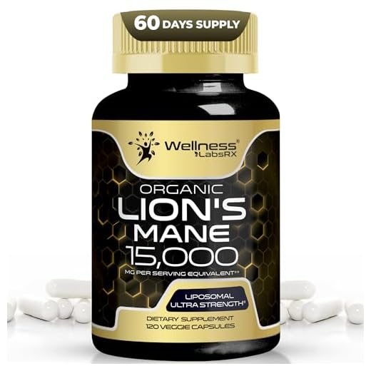 Lions Mane Supplement Capsules - 120 Count - Mushroom Supplement, Brain Supplements for Memory and Focus, Lion's Mane Mushroom Capsules Organic - Cognitive and Immune Support, Focus Supplement