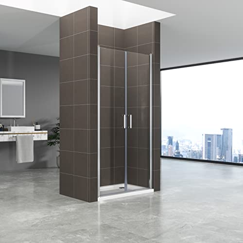 Duschtür STELLA 94x180 cm Nischentür Verstellbereich von 94-97 cm, Höhe: 180 cm, Duschabtrennung aus 6 mm durchsichtigem ESG Sicherheitsglas mit Nanobeschichtung - Alle Größen AC