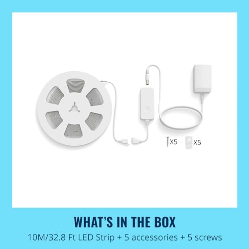 WiZ Connected 32.8 ft LED Light Strip For Your Smart Home - Flowing Multicolor LED, Color-Changing, Cuttable - Voice/App Control - Works with Google Home, Alexa & HomeKit