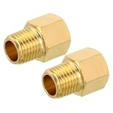 TA-VIGOR 1/4 NPT Außengewinde x 1/4 NPT Innengewinde Messing Rohrverschraubung Sechskant-Reduzieradapter für Wasser-Gas-Transfer, 2 Stück