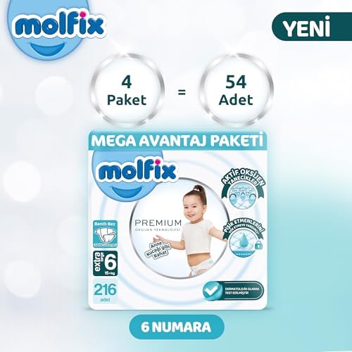 Molfix Premium Mega Avantaj Paketi 6 Beden 216 Adet - Görsel 2