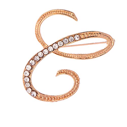 26 Lettres Anglaises Avec Broche En Or Avec Diamant C Rawdah 1PC Crystal 26 English Letters Brooch Pin Couple Memorial Jewelry Love Gifts