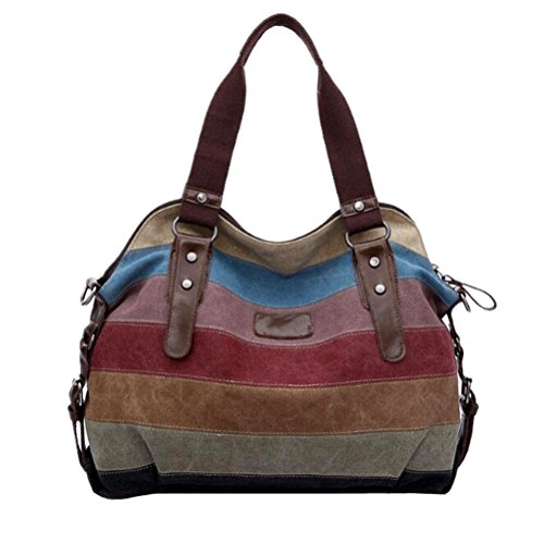 Kuiji Bolsos de Mujer, Multicolor Bolso Bandolera Bolso Lona Bolso Tote Bolso Shopper Gran Capacidad