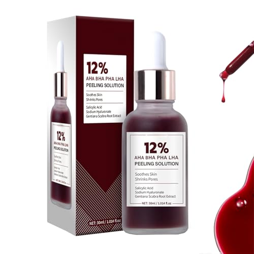 Solución de pelado AHA BHA BHA AHA BHA LHA, 1.014 FL.OZ AHA BHA Solución de pelado Revelación brillante, cáscara exfoliante avanzada para una piel más brillante, limpieza de poros (1pcs)