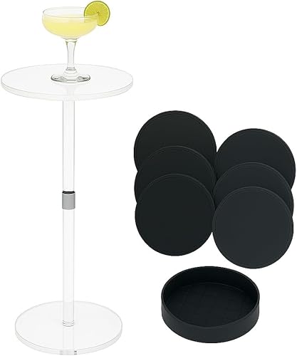 Mesa auxiliar de acrílico transparente  10 pulgadas de ancho x 21.3 pulgadas de alto  Mesa auxiliar moderna para sala de estar o dormitorio  Estilo