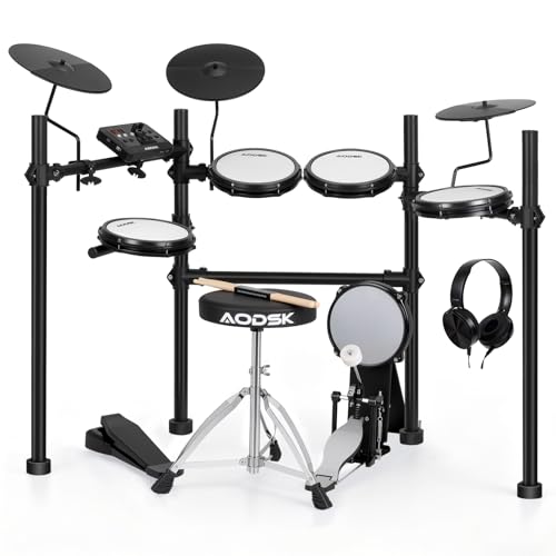 AODSK Electric Drum Set with Quiet Mesh Pads,Electronic Drum for Beginner,USB...