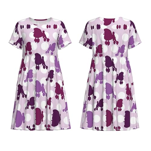 Robe d'été décontractée au motif caniche violet d'exception - 4