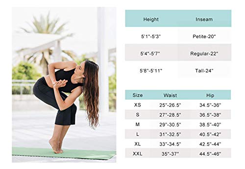Yogipace Women's 20"/22"/24" Kick Flare Yoga Pants Capri Length Slim Fit Pants Lounge Crop Pant, Ycw1405, 22", Black, Size M #TOP4