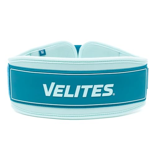 Velites Cinturón Lumbar para Levantamiento de Peso I Cinturón Halterofilia I Sujeción y Comodidad I para Peso Muerto, Sentadillas, levantamientos, ejercicos con Cargas máximas. (Blue, Medium)
