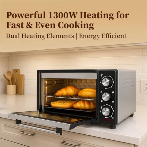 Cadlec MultiChef Multi-Function OTG for Kitchen, 25 Litre, 1300W, Oven Toaster Griller, Adjustable Temperature & Timer, Bake, Grill & Toast, Oven for Baking - Silver view 2