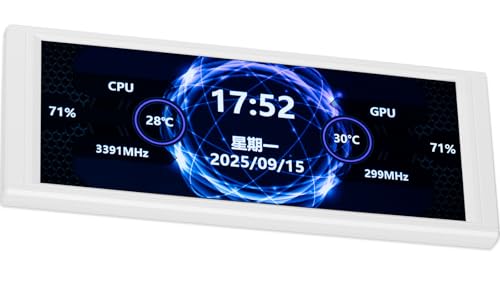 Thermalright Trofeo Vision Écran LCD AIO de 17,4 cm, écran USB de type C pour surveillance du matériel en temps réel, avec préréglages et thèmes de bricolage pour boîtier de PC de jeu/refroidisseur de