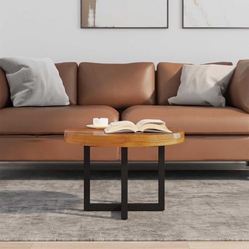 Mesa de centro de resina de teca 60 cm mueble de salon auxiliar 4