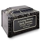 GetUrns Adult Devotion Cultured Marble Custom Engraved Cremation Urn (Black Pearl)