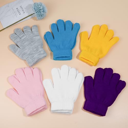 Image of ONESING 6 Pair Baby Gloves Toddler Gloves Toddler Winter Gloves Kids Gloves Winter Stretchy Knit Gloves for Kids Boys Girls