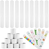 JUNEBRUSHS 56 Pack Slap Bracelets White Blank DIY Slap Bands for Kids Soft Wristband Party Favors Sn