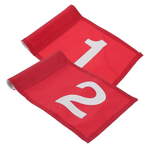 BRIGHTFUFU 2Pcs Golf Course Flags Outdoor Training Flags for Practicing Golf Skills Durable Polyester Material for Backyard Golf Course Use
