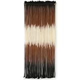 Macrame Wall Hanging Brown Boho Hand Woven Tassel Yarn Tapestry Wall Art for Living Room Bedroom Fiber Art 15''W*43''L