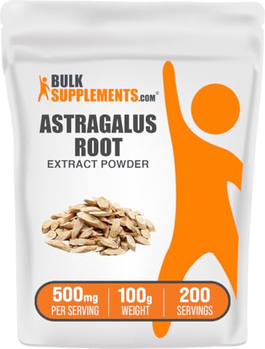 BulkSupplements.com Astragalus Extract Powder - from Astragalus Root, Astragalus Supplement - Vegan & Gluten Free, Astragalus Powder - 500mg per Serving, 100g (3.5 oz) (Pack of 1)
