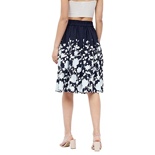Image of Harpa Crepe Western Skirt Navy