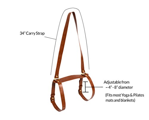 Open Road Goods Vegan Leather Yoga Mat Carrier Sling/Adjustable Blanket Strap/Faux Leather Bedroll Straps #TOP6