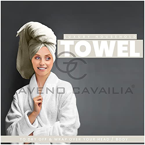 GC GAVENO CAVAILIA New Hampton Pack of 4 Bath Towel Set, 100% Ringspun Cotton, Extra Absorbent 450 GSM Luxury Bath Sheets, Cream, 4PK - Cosy Home Interiors GC GAVENO CAVAILIA New Hampton Pack of 4 Bath Towel Set, 100% Ringspun Cotton, Extra Absorbent 450 GSM Luxury Bath Sheets, Cream, 4PK - Image 5