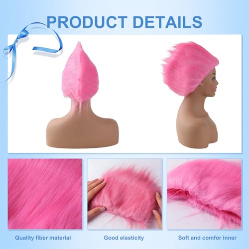 Image of Crazy Pink Wigs for Women Funny Wig for Halloween Cosplay Silly Wigs for Party