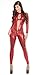 Produktbild Koucla 2 Way Zip Highcollar Wetlook Lederlook Catsuit Overall (Rot)