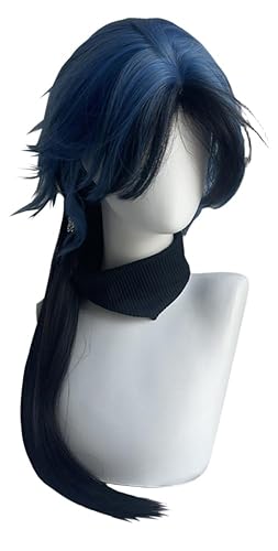 Jellyfish Head Wig Blue Black Ombre Long Straight Hair Japanese