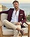 Beninos Mens Slim Fit Casual One Button Blazer Jacket (S, 302 Burgundy)