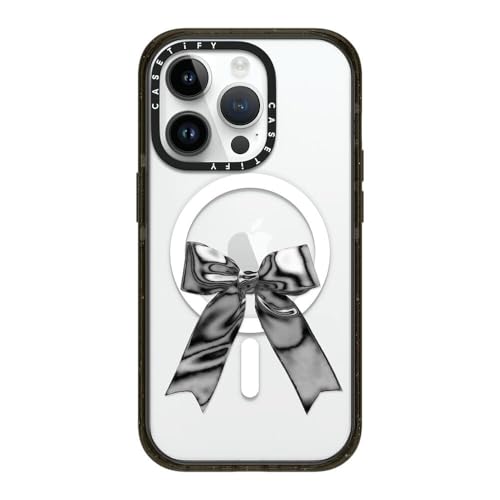 CASETiFY CpNg iPhone 14 Pro P[X [MILKi (4x MIL-STD-810G)/2.5m̗NA/MagSafe ɑΉ] - Metallic Ribbon - ubN
