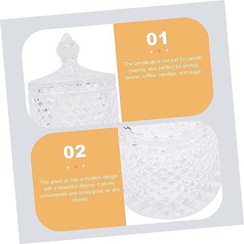 Tarro para velas aromaticas de vidrio transparente PRETYZOOM con tapa estable 5