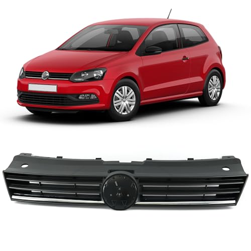 ROBUST Front Bumper Grille Main Upper Center with Lower Chrome for VW Polo 6C0853651 2014 Onwards