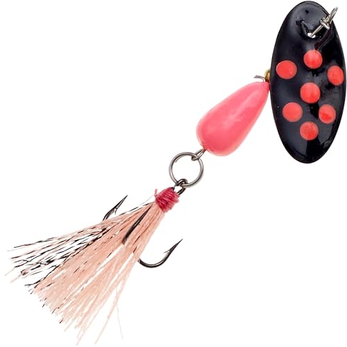 Panther Martin PMGGF_4_BP Go-Glo Flash-A-BOU Teardrop Spinners Fishing Lure - Black/Pink - 4 (1/8 oz)