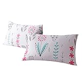HIGHBUY 100% Cotton Floral Print Pillowcases Set of 2 Kids Girls Queen Decorative Pillow Covers Set for Teens Child (2pcs, 20'×26'),Envelope Closure (Pillowcase, Floral)