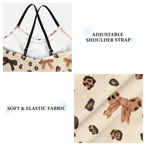 Leopard Print Bow Girls One Piece Swimsuits Summer Quick Dry Beach Bathing Suit4