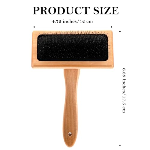 Image of Wool Carders Wooden Hand Carders, Wool Combing Brush for Needle Felting Supplies, Pet Grooming, Blanket and Craft Projects, Medium Varnish Style Carder Needles Brush, Manual Carder Brown