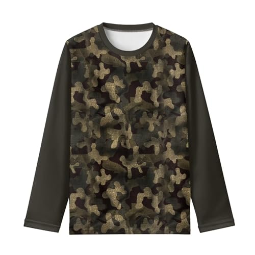 Boys Long Sleeve Camo Print Tees Shirts Little Kids Lightweight Soft Breathable Graphic Top Shirts Size 3-16T2