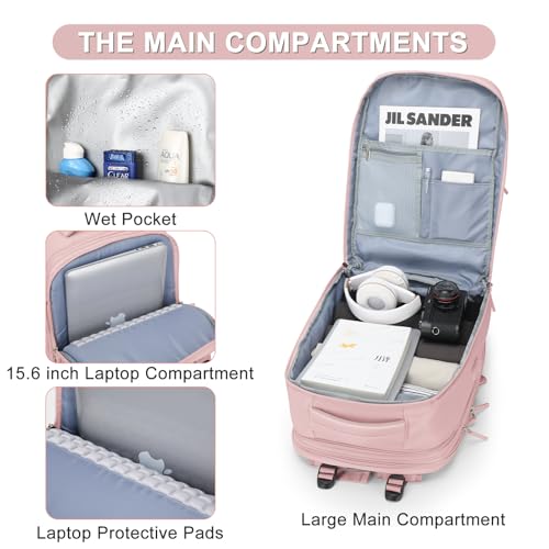 Image of coofay Expandable Travel Backpack For Women Men Airline Approved Personal Item Backpack For Airlines Carry On Backpack Flight Approved Waterproof Backpack For Traveling On Airplane Gym Travel Bag