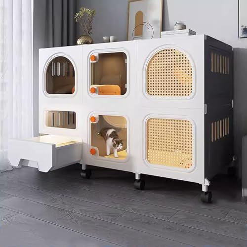 Cage d'intérieur pour chat aérée et mobile pour un salon toujours impeccable