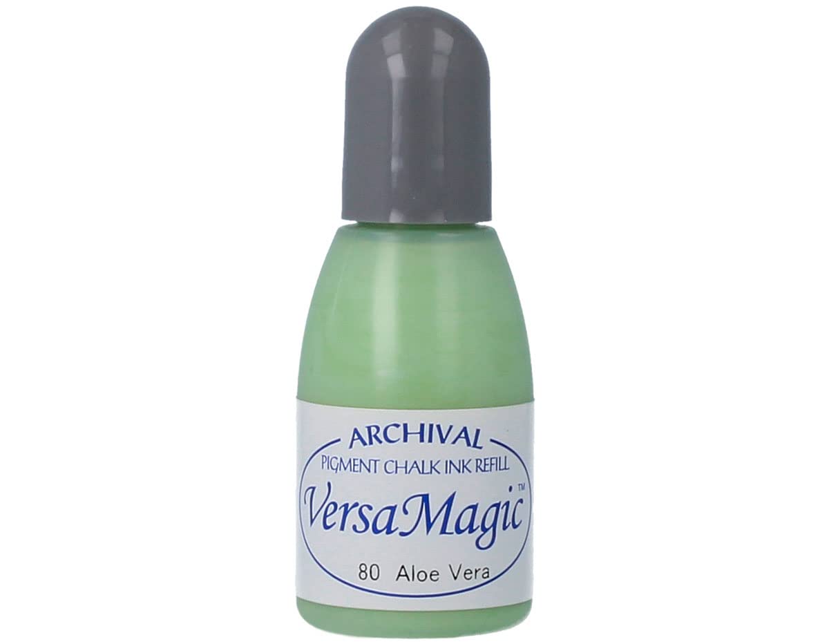 Tsukineko VersaMagic Inker Stamp Pad Ink, 15 ml, Green, Aloe Vera, Accessories Reinker for VersaMagic Ink Pads