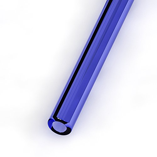 Pitillos de vidrio reutilizables 22.86 cm azul 4 unidades miniatura 2